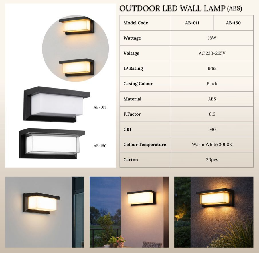 Outdoor ABS LED Wall Lamp (AB-160)