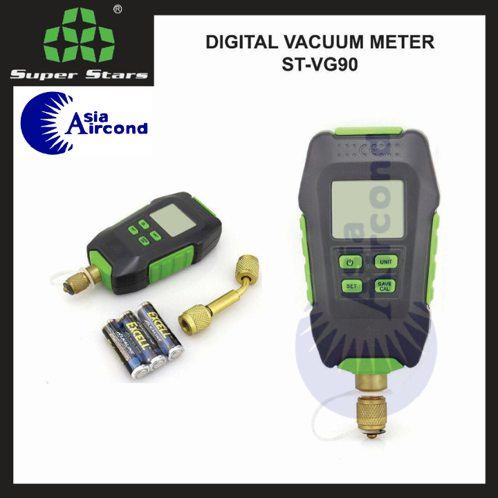 SUPER STARS DIGITAL VACUUM METER ST-VG90 HIGH PRECISION MICRON GAUGE HVAC REFRIGERATION VACUUM TESTER [ORIGINAL]