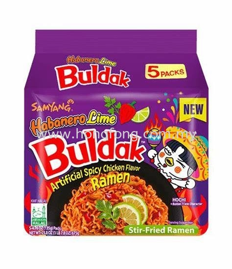 SAMYANG 5'S S/FRIED NOODLES M/P(HALAL)-HABANERO LIME(675G)