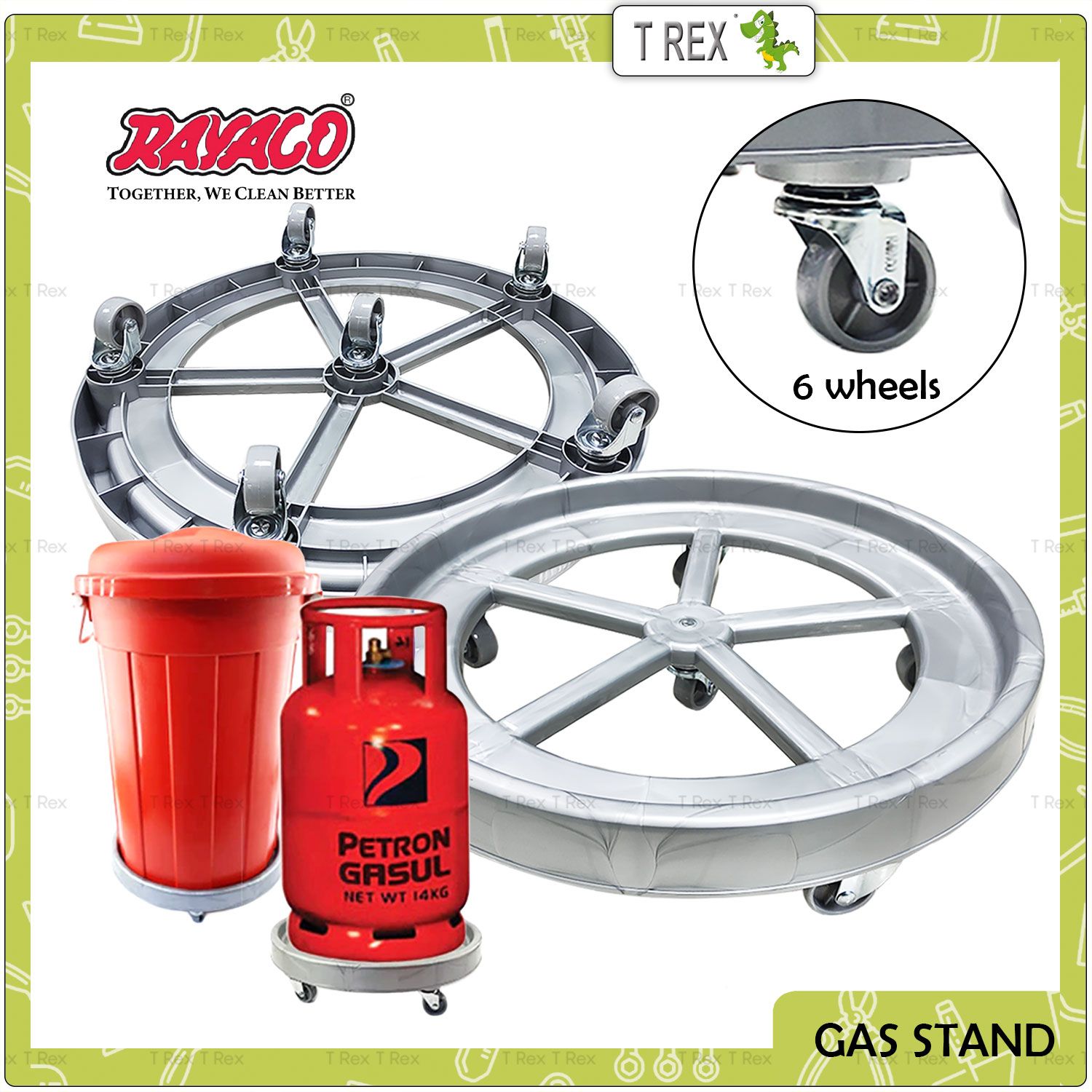 Rayaco Heavy Duty 6 Wheels Gas Stand