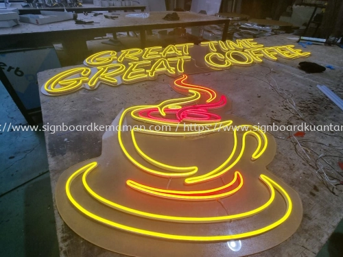 COFFE SHOP LED NEON LETTERING SIGNAGE SIGNBOARD AT TEMERLOH TEMERLOH TOWN, MENTAKAB, LANCHANG, JENDERAK, KERDAU, SEMANTAN, KUALA KRAU, KAMPUNG AWAH PAHANG MALAYSIA