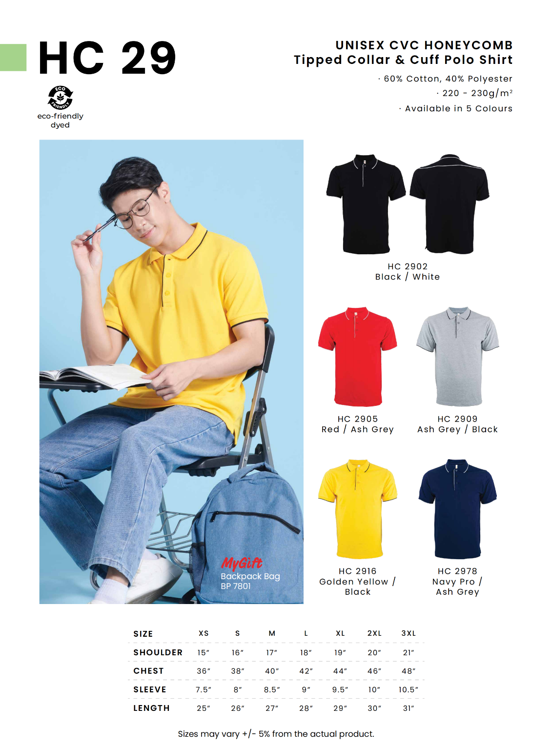 HC29 Cotton Polo Tee Unisex
