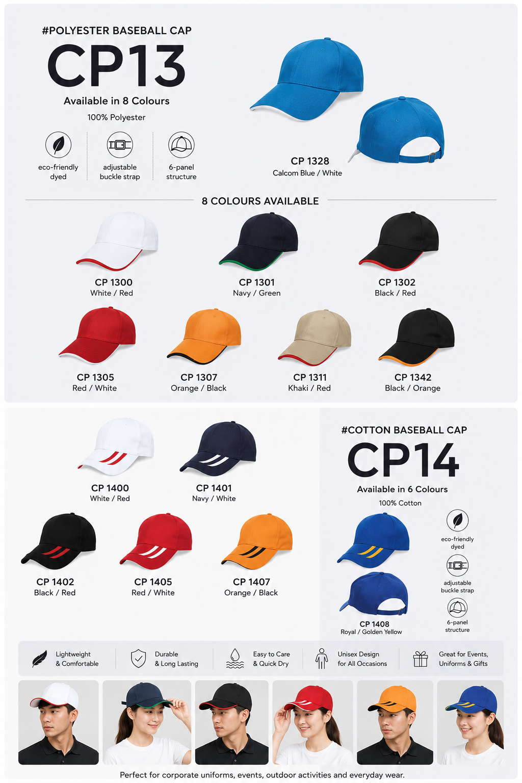 CP13 & CP14 Baseball Cap｜Classic Two-Tone Baseball Cap Collection
