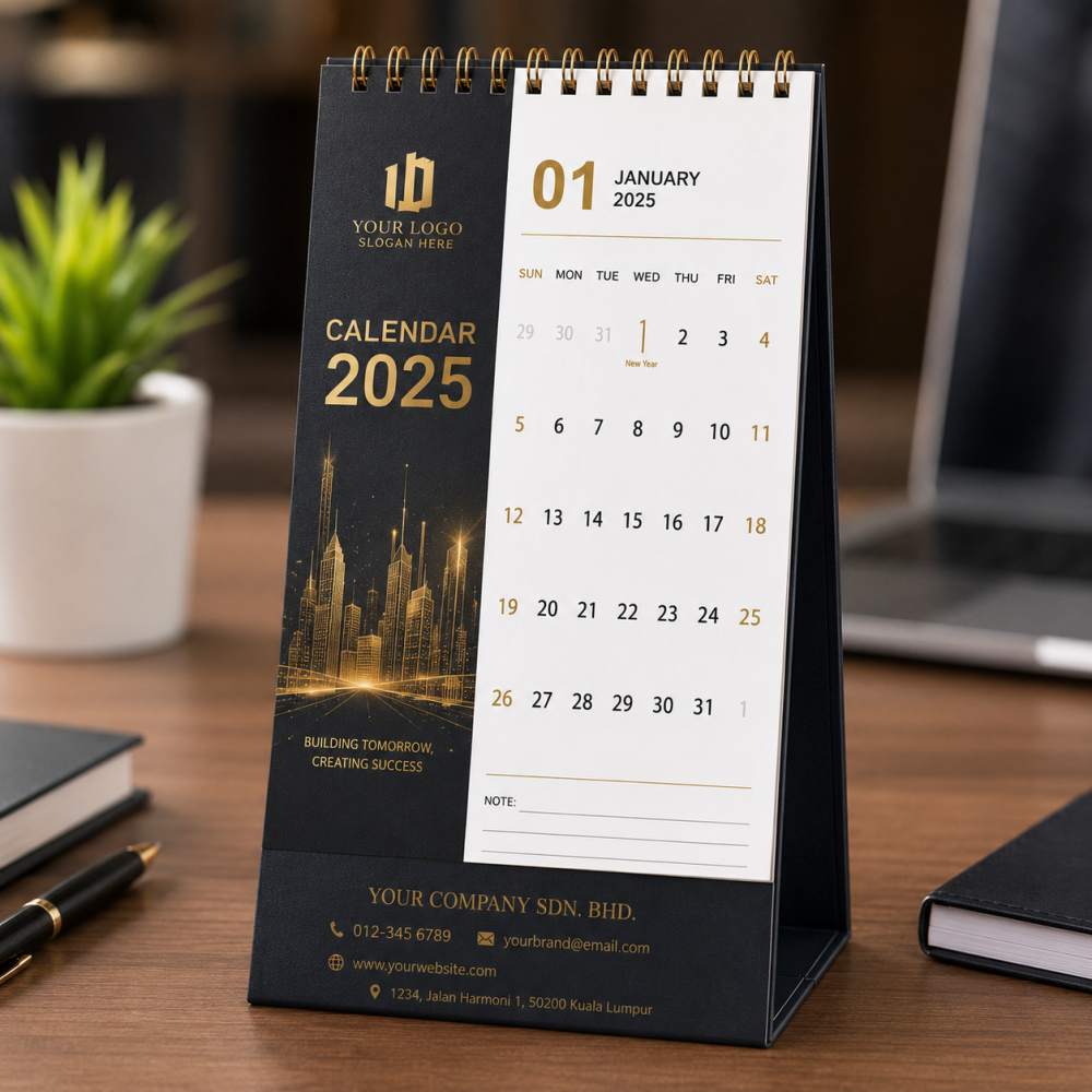 Desk Table Calendar Printing with Hot Stamping | Custom Corporate & Personalized Calendars