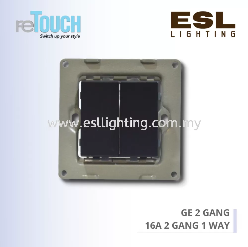 RETOUCH GRAND ELEMENTS - GE 2 GANG - E/SW021W-GB – 16A 2 GANG 1 WAY