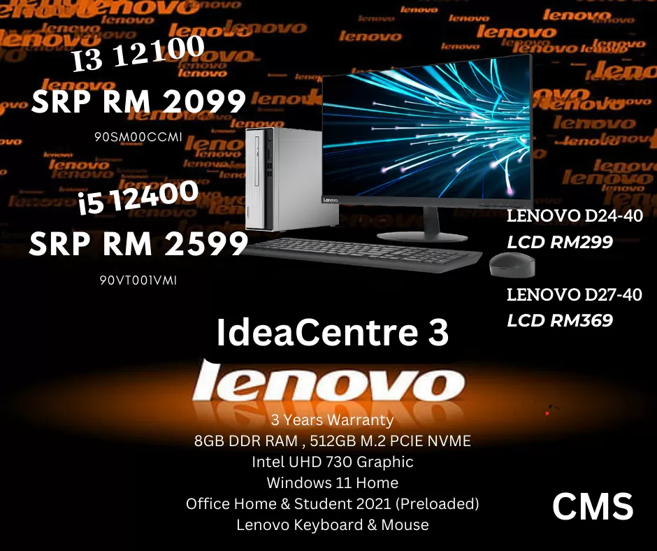 Lenovo Idea Centre 3 (Intel) PC with Mouse & Keyboard