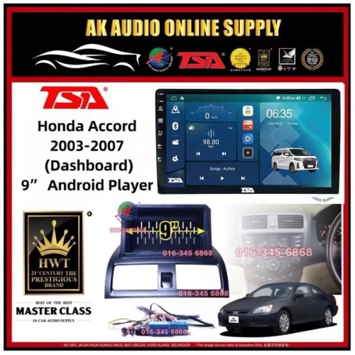 818 2+32GB◾TSA Honda Accord 2003 - 2007 ( 2.0cc / 2.4cc Dashboard ) Android 9'' inch DSP/QLED/CARPLAY Car Player Monitor
