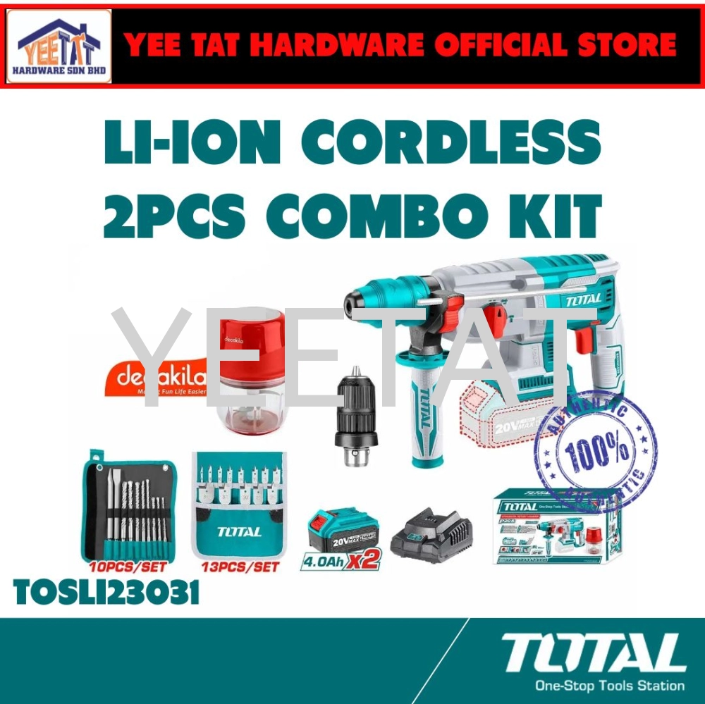 [ TOTAL ] TOSLI23031 Li-ion Cordless 2 Pcs Combo Kit