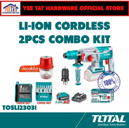 [ TOTAL ] TOSLI23031 Li-ion Cordless 2 Pcs Combo Kit - YEE TAT HARDWARE SDN BHD