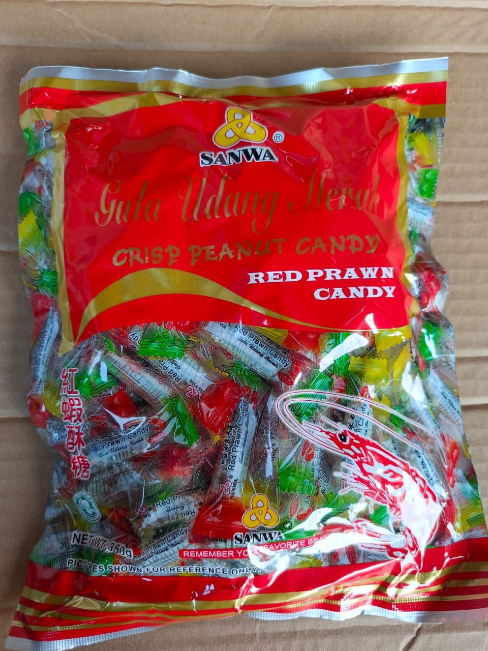 红虾酥糖SANWA GULA UDANG MERAH 350G[40PACK/CTN]