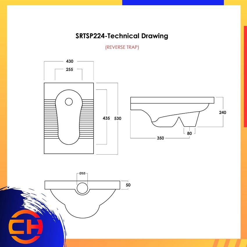 SORENTO SQUATTING PAN SRTSP224 