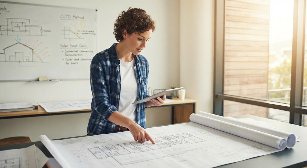 HVAC design cooling load calculation workflow