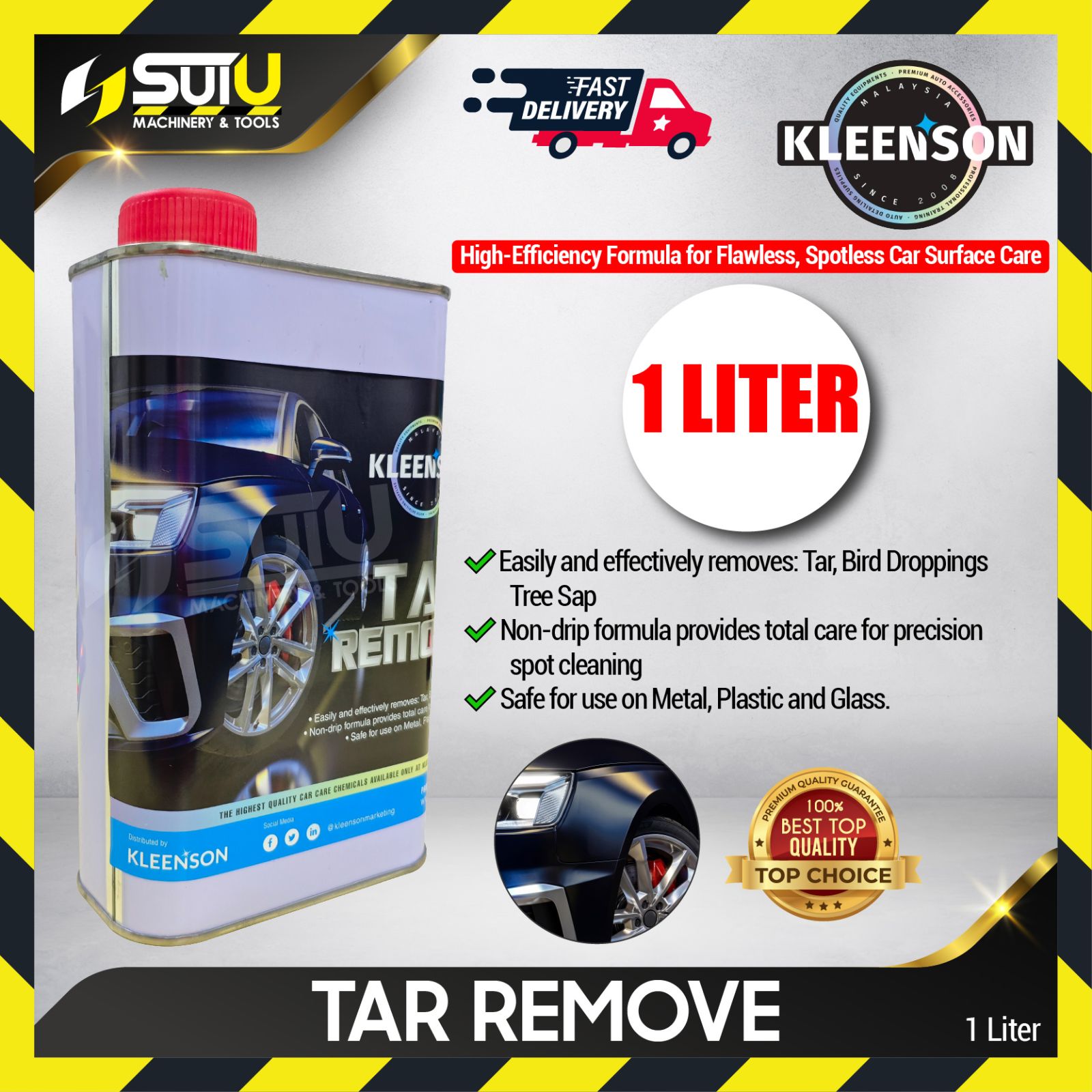 KLEENSON 1L Tar Remove for Remove Bird Dropping / Tar & Tree Sap