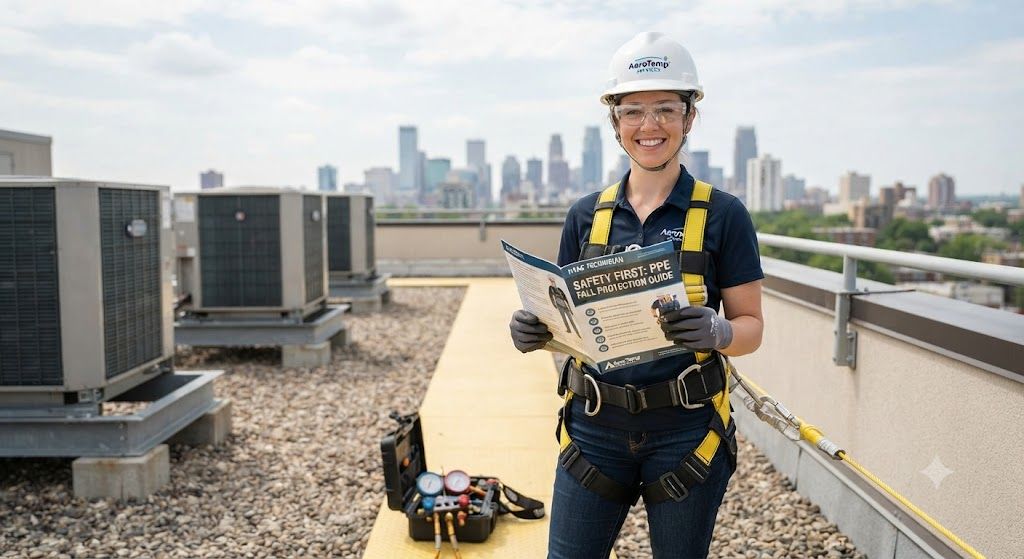 HVAC technician PPE fall protection guide