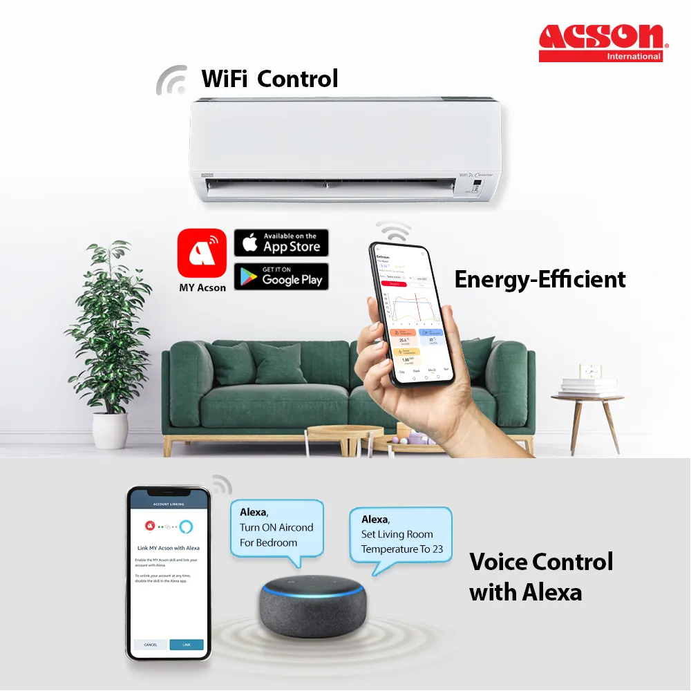 Acson AVO Inverter Air Conditioner (1.0HP) R32 A3WMY10NF - WiFi