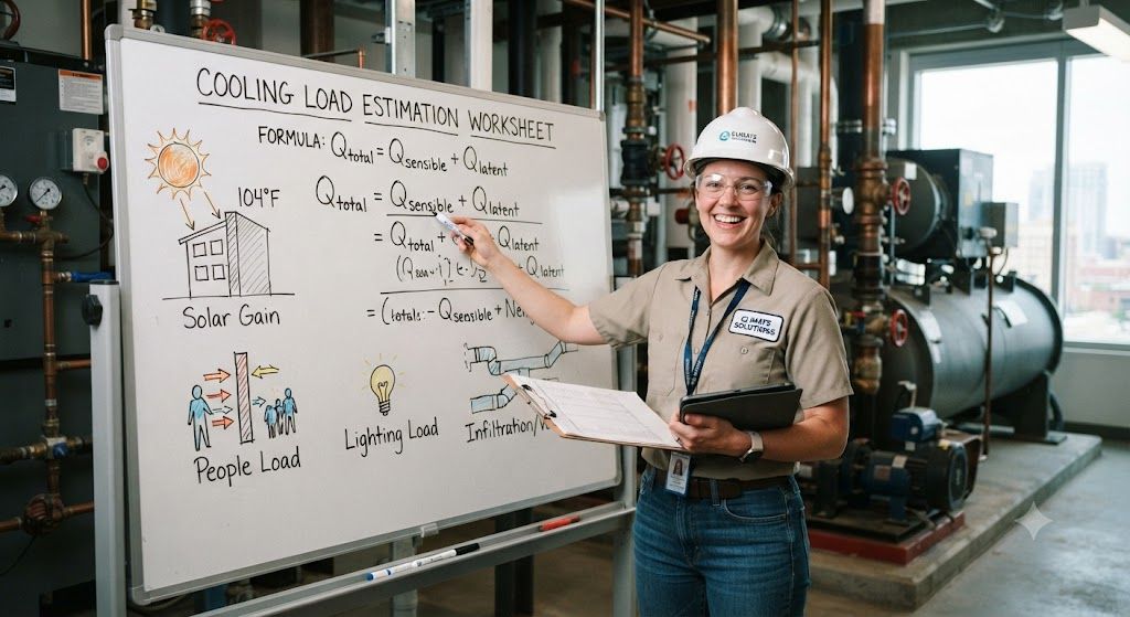 cooling load estimation worksheet formula HVAC
