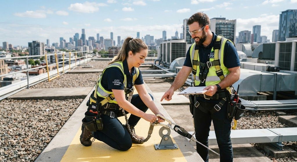 HVAC maintenance rooftop safety procedures