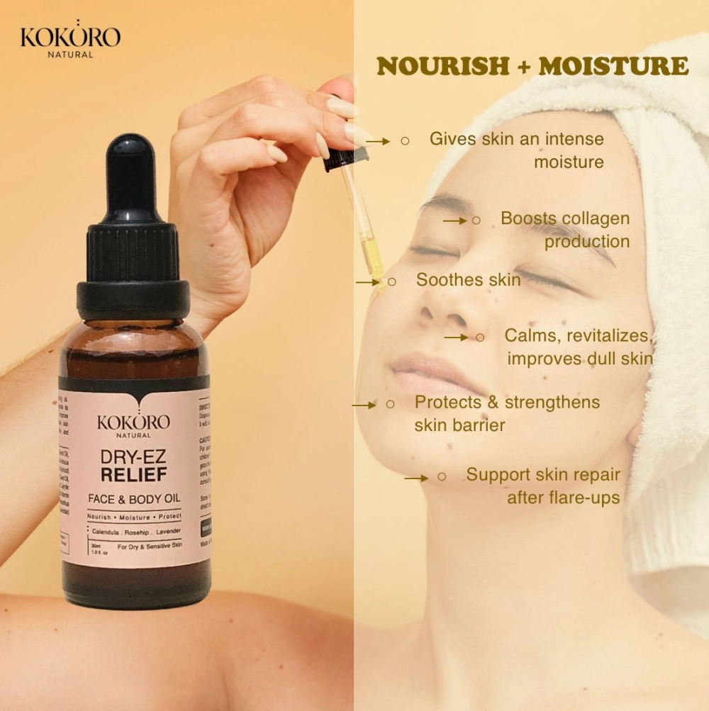 KOKORO NATURAL Lift & Glow Facial Face Oil & Gua Sha Set 