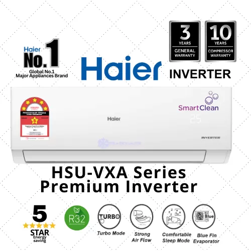 HAIER INVERTER 5STAR ENERGY SAVING HSU-VXA SERIES R32