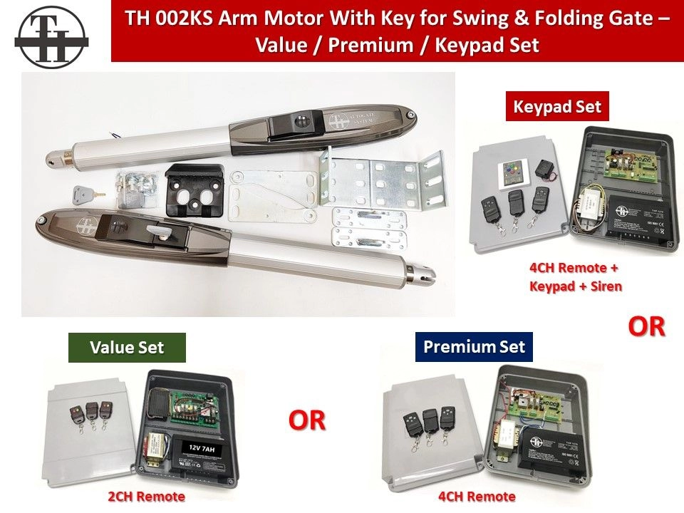 TH 002KS / G-Cora 680KS Arm Motor With Key Automation System for Swing & Folding Gate