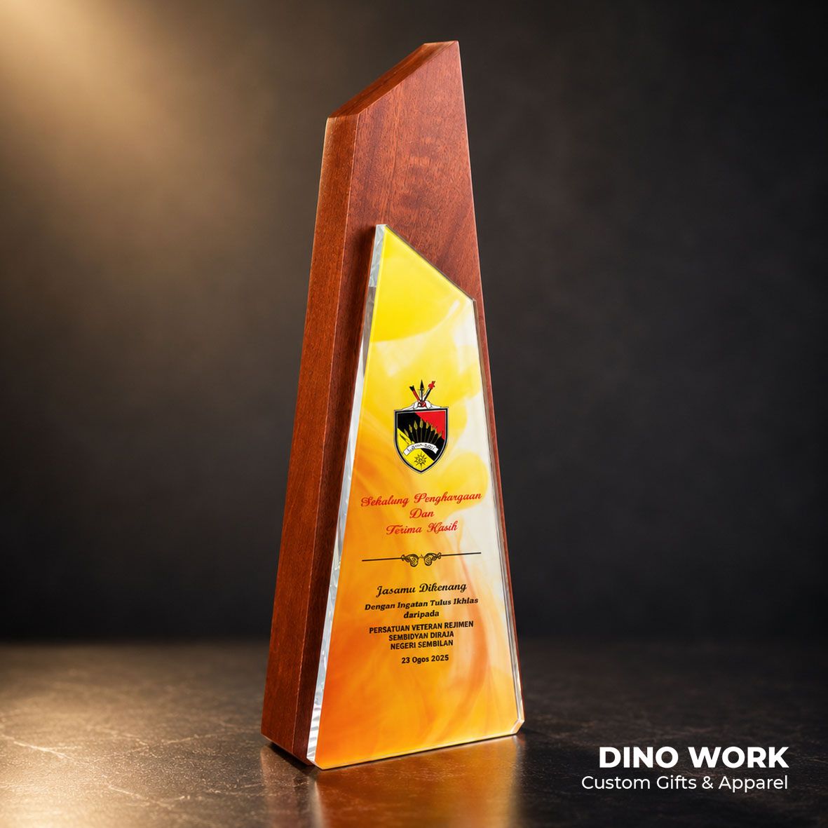 Wooden + Crystal Trophy Award 4402
