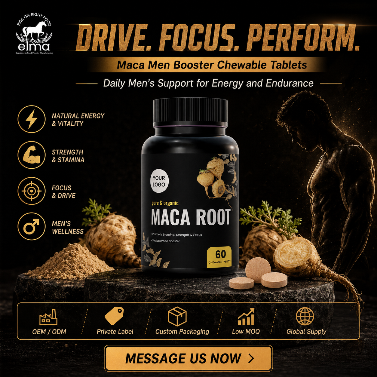 Halal Maca Supplement Tablets OEM Manufacturer for Global Wellness Brands