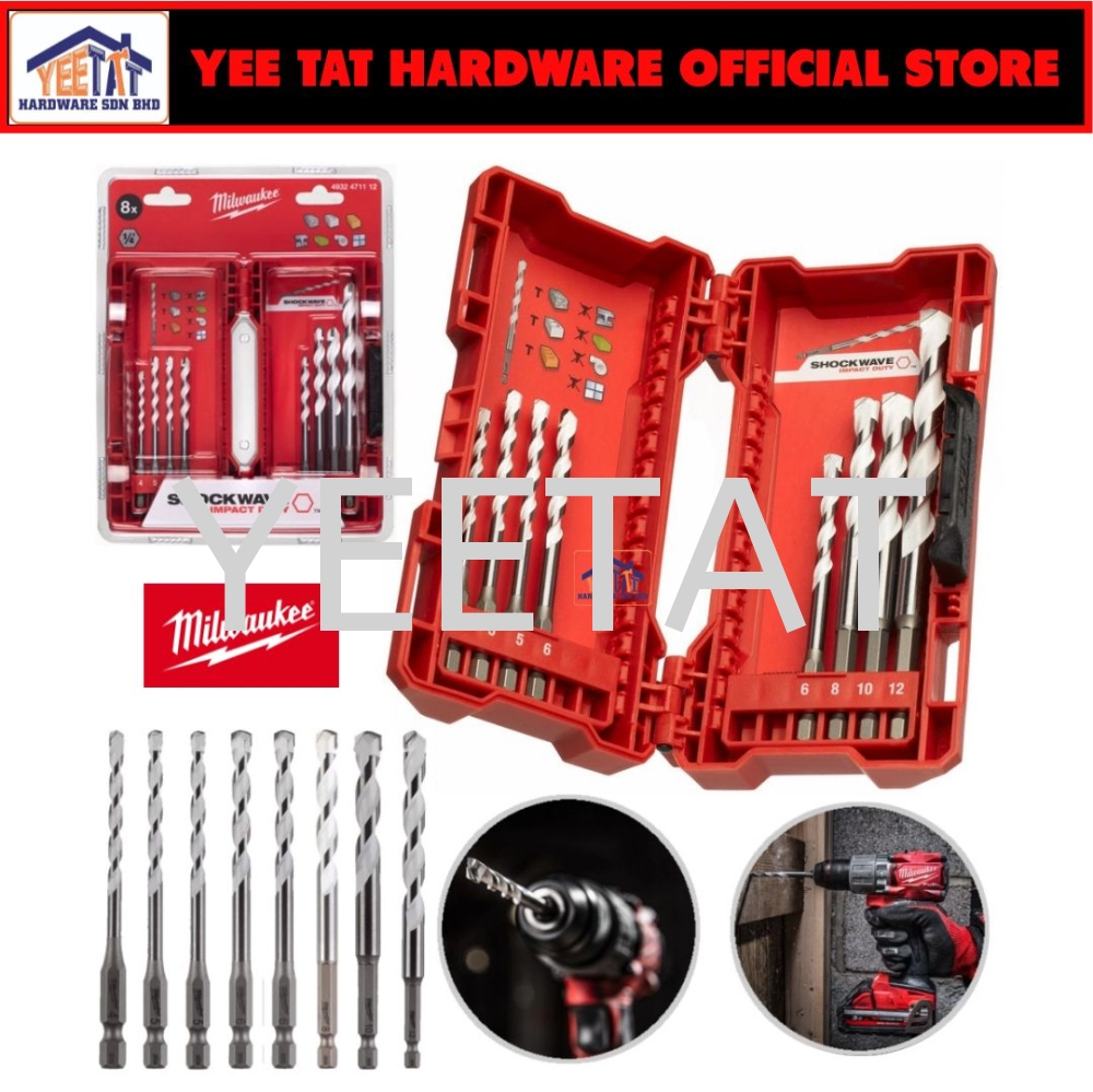 [ MILWAUKEE ] 8pcs Multi-purpose Drill Bits Set 4932-4711-12