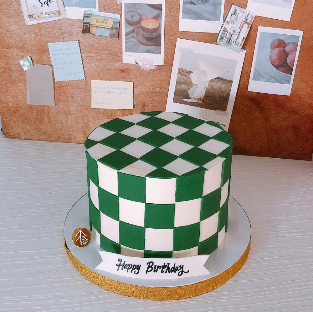 Green Chequered Cake