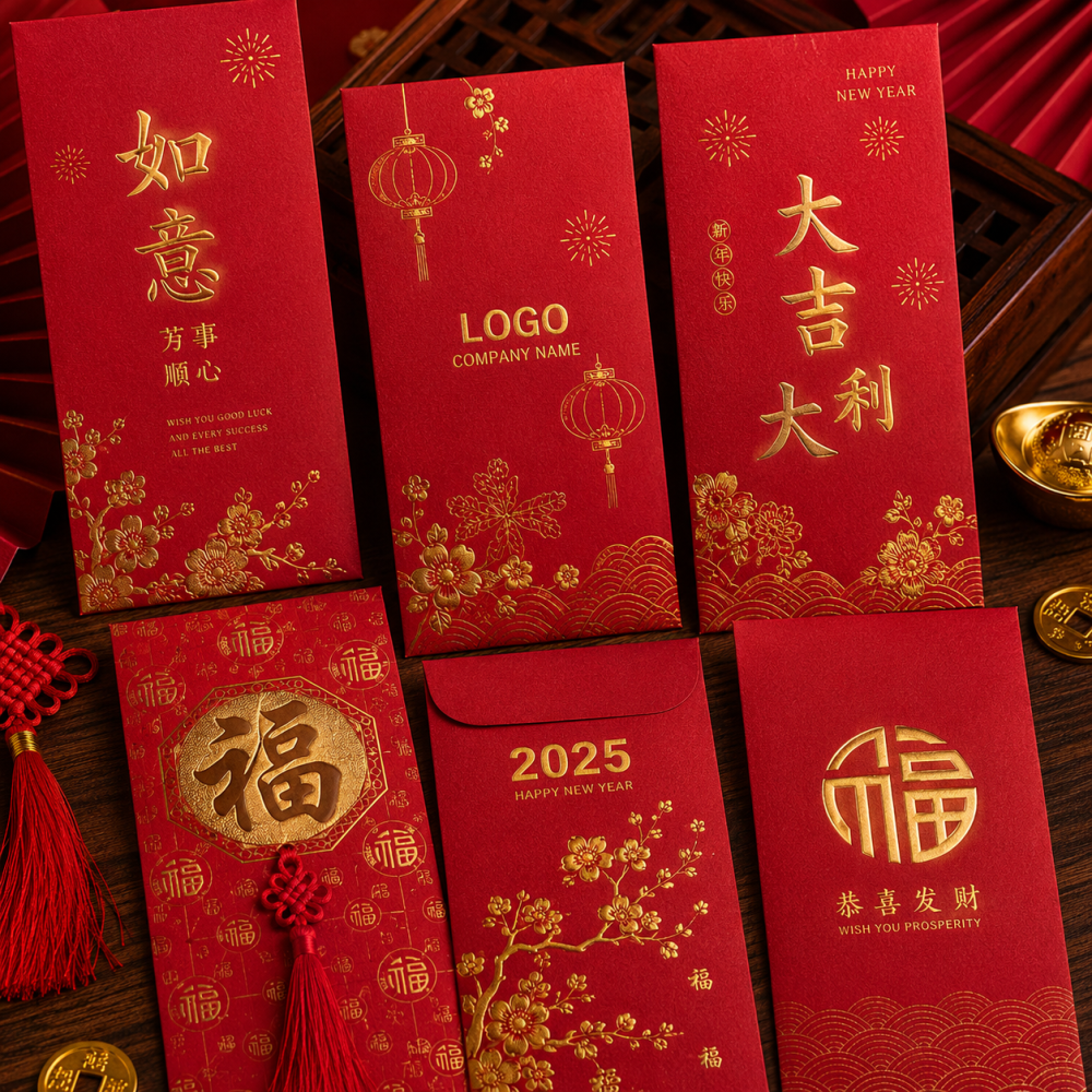 Custom Red Packet Printing with Hot Stamping | Premium Ang Pow & Luxury Festive Envelopes