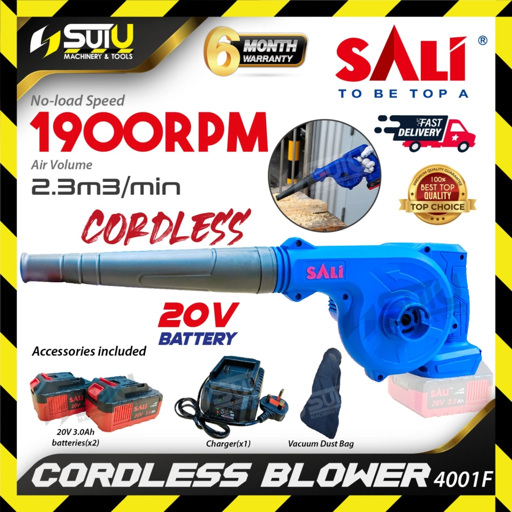 SALI 4001F 20V Cordless Blower / Mesin Peniup 1900RPM w/ 2 x Batteries + Charger