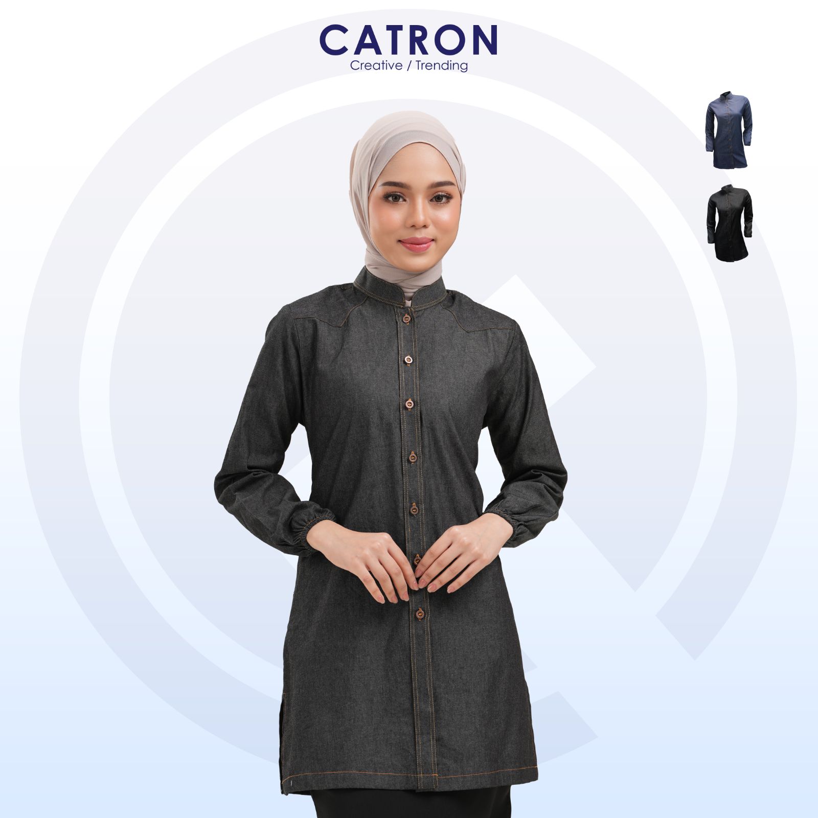 FD 1082 Denimsoft Muslimah Corporate Shirt