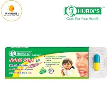 Hurix's for Toothache & Headache Capsule / UBAT SAKIT GIGI / SAKIT KEPALA (6'S)