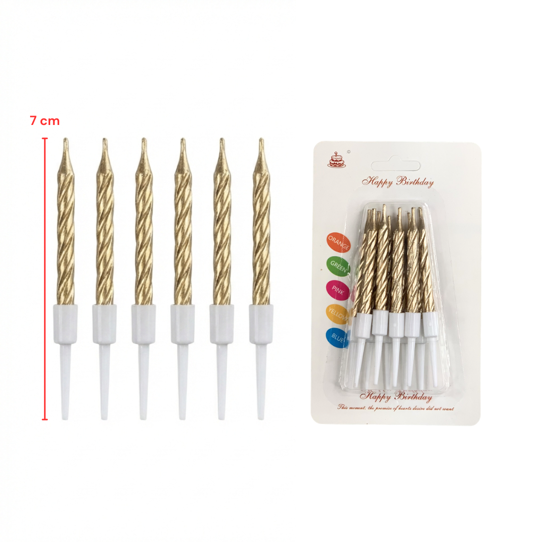 Gold Colour Birthday Candle 10pcs *(CDL-YH382)
