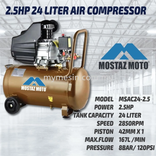 Mostaz MSAC24-2.5 Air Compressor - 24L/ 2.5Hp