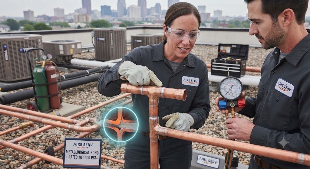 copper refrigeration line brazing joint strength