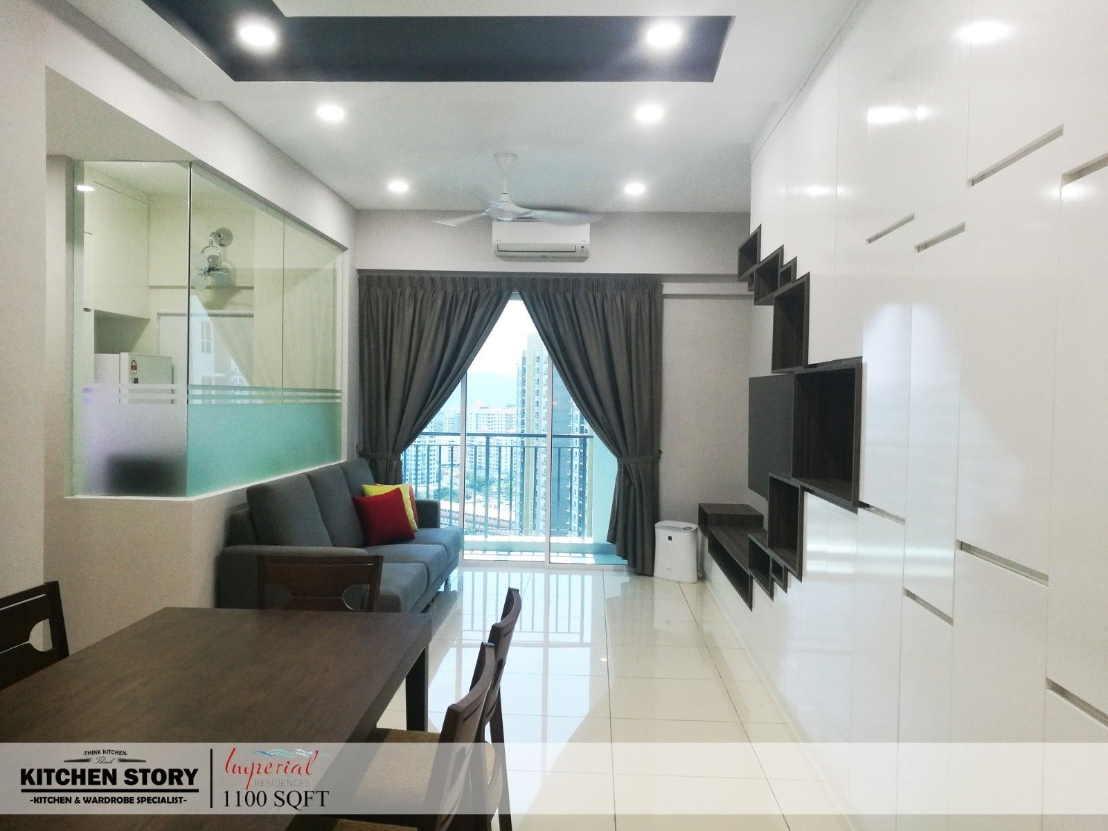 Imperial Residences - Full Interior Carpentry, Kitchen Cabinet, Tatami Platform & Storage TV Cabinet | Relau Sungai Ara Penang