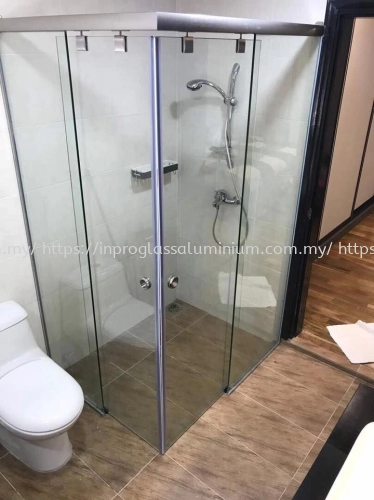 IPSSD-10 10mm Tempered Clear Glass Shower Screen Sliding Door | Glass Contractor at Subang, Bandar Sunway