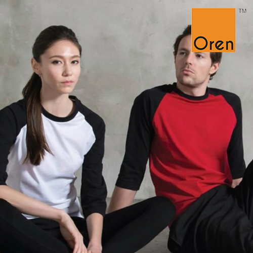 Unisex Comfy Cotton 3/4 Sleeve Raglan T-shirt - CT56