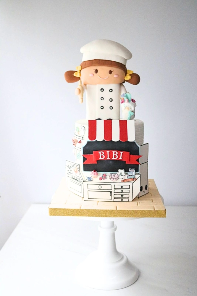 Girl Pastry Chef Cake