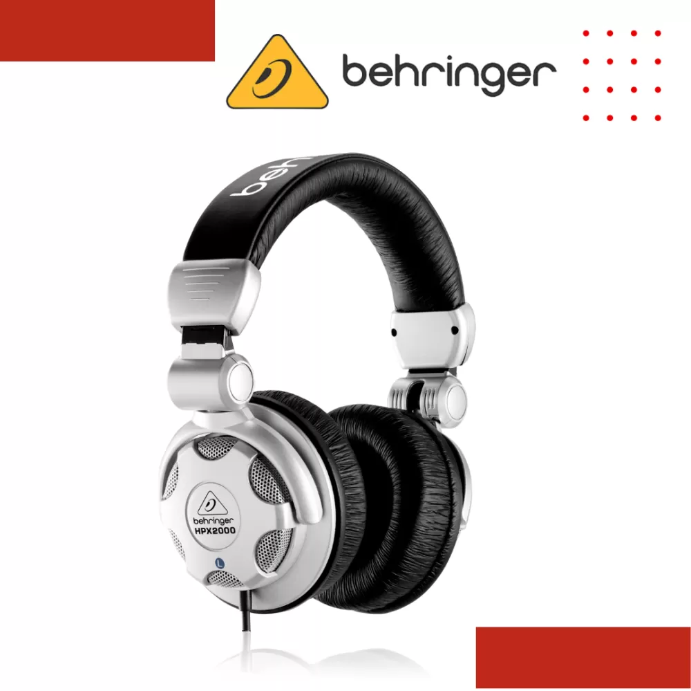 Behringer HPX2000 DJ Headphone Closed Circumoral Headphones with Collapsible Design