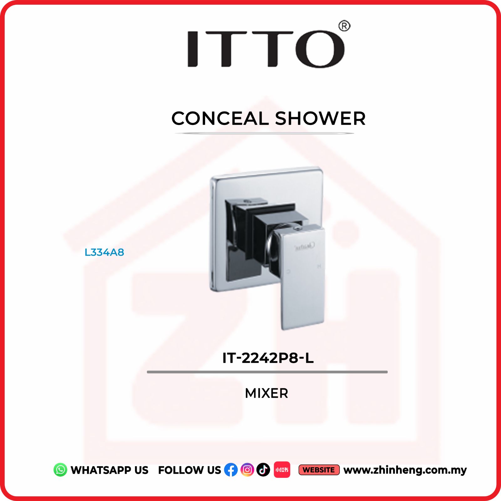 ITTO CONCEAL SHOWER TAP  IT-2242P8-L