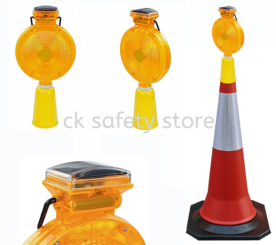 SAFETY CONE TRAFFIC BLINKER WARNING LIGHT (SOLAR)