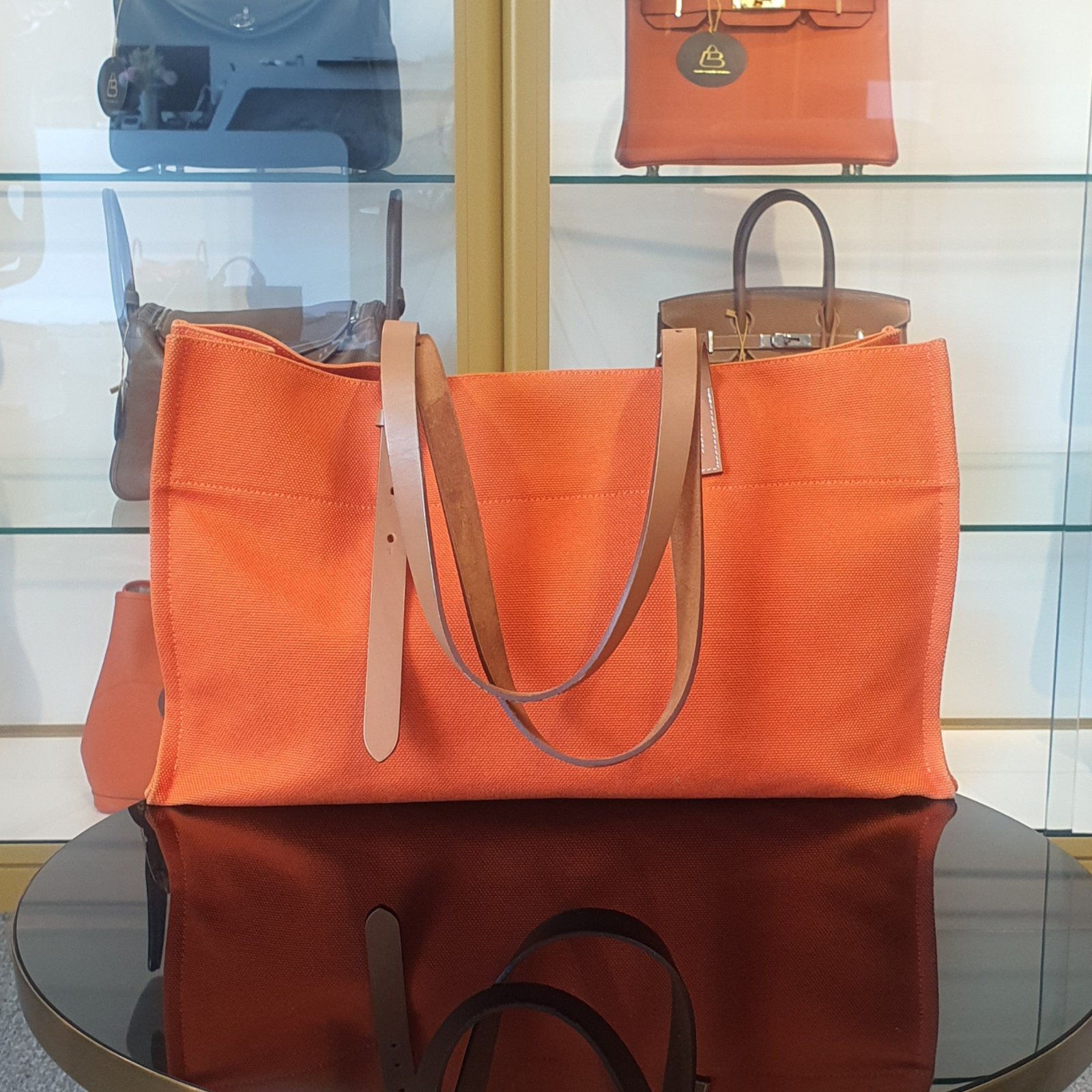 Hermes Orange Shoulder Cabas Bag
