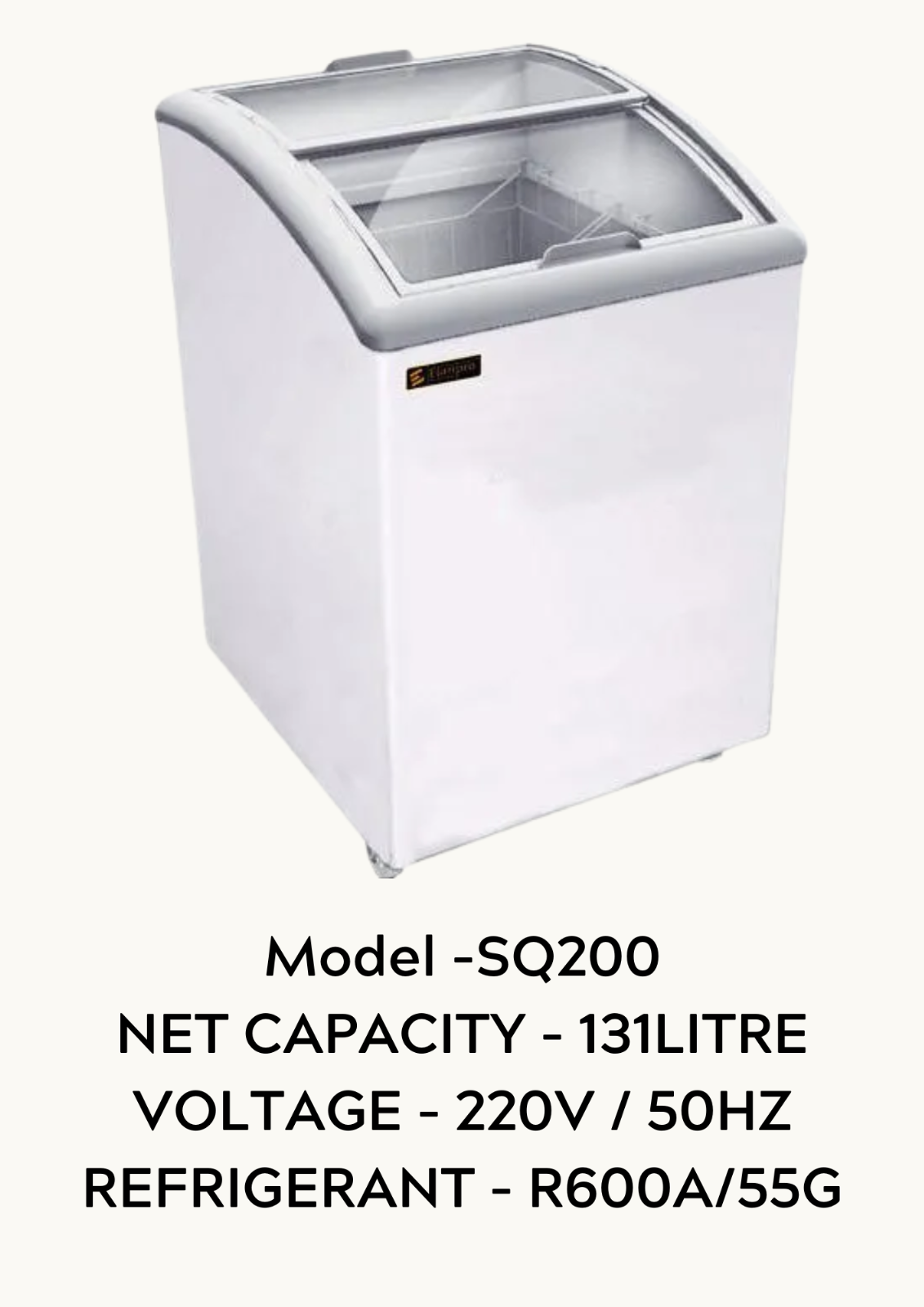 SQ200 OTN DISPLAY FREEZER CURVED 131L