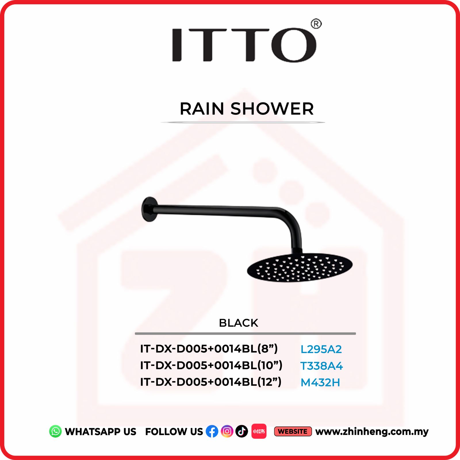 ITTO RAIN SHOWER IT-DX-D005+0014BL(8")+IT-DX-D005+0014BL(10")+IT-DX-D005+0014BL(12")
