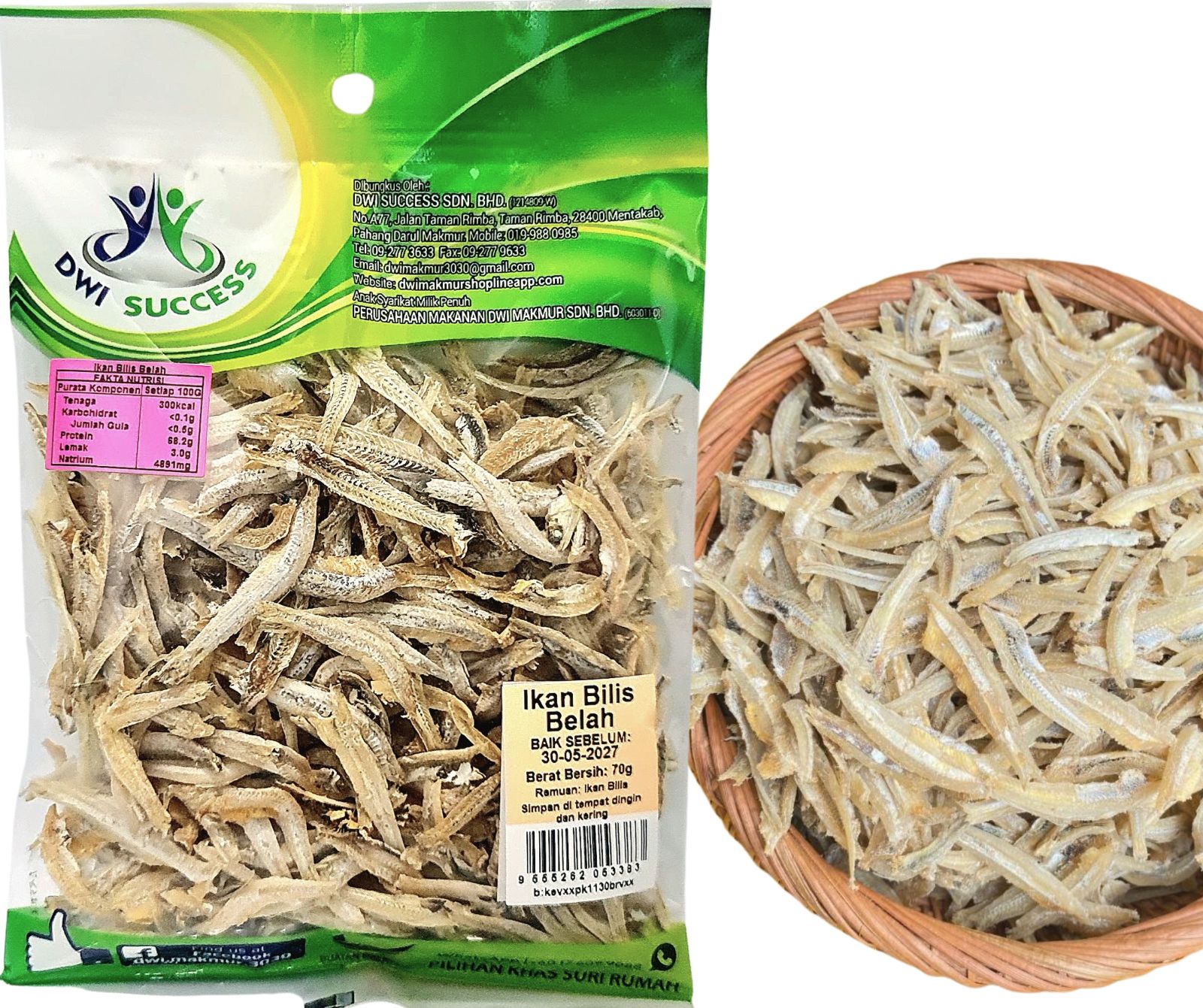 Ikan Bilis Belah 70G RM 8.40 X 5 UNITS C.Dwi Success