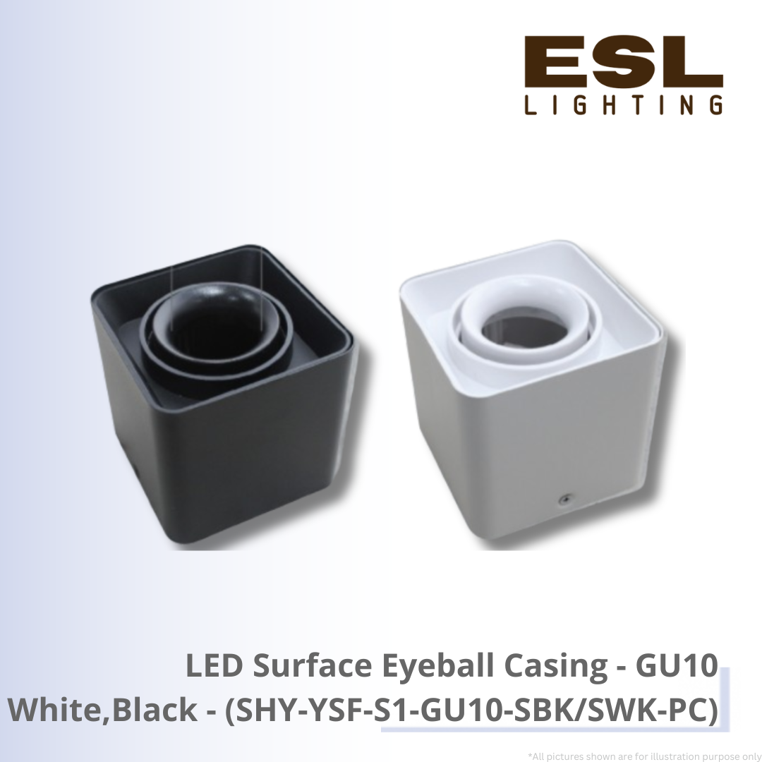 LED Surface Eyeball Casing GU10 White,Black - SHY-YSF-S1-GU10-SBK/SWK-PC
