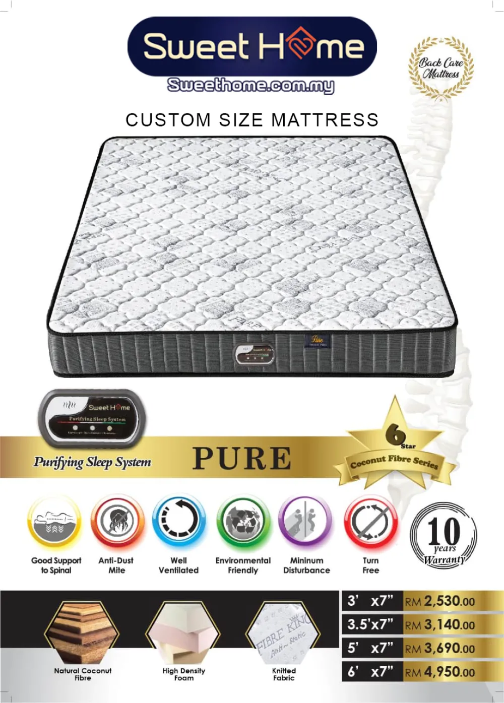 PURE Exclusive Custom Size Mattress | Mattress Furniture Store