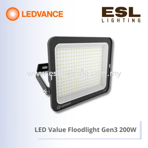 LEDVANCE LED Value Floodlight Gen3 200W - LDVAL FL 200W 830 / LDVAL FL 200W 840 / LDVAL FL 200W 865