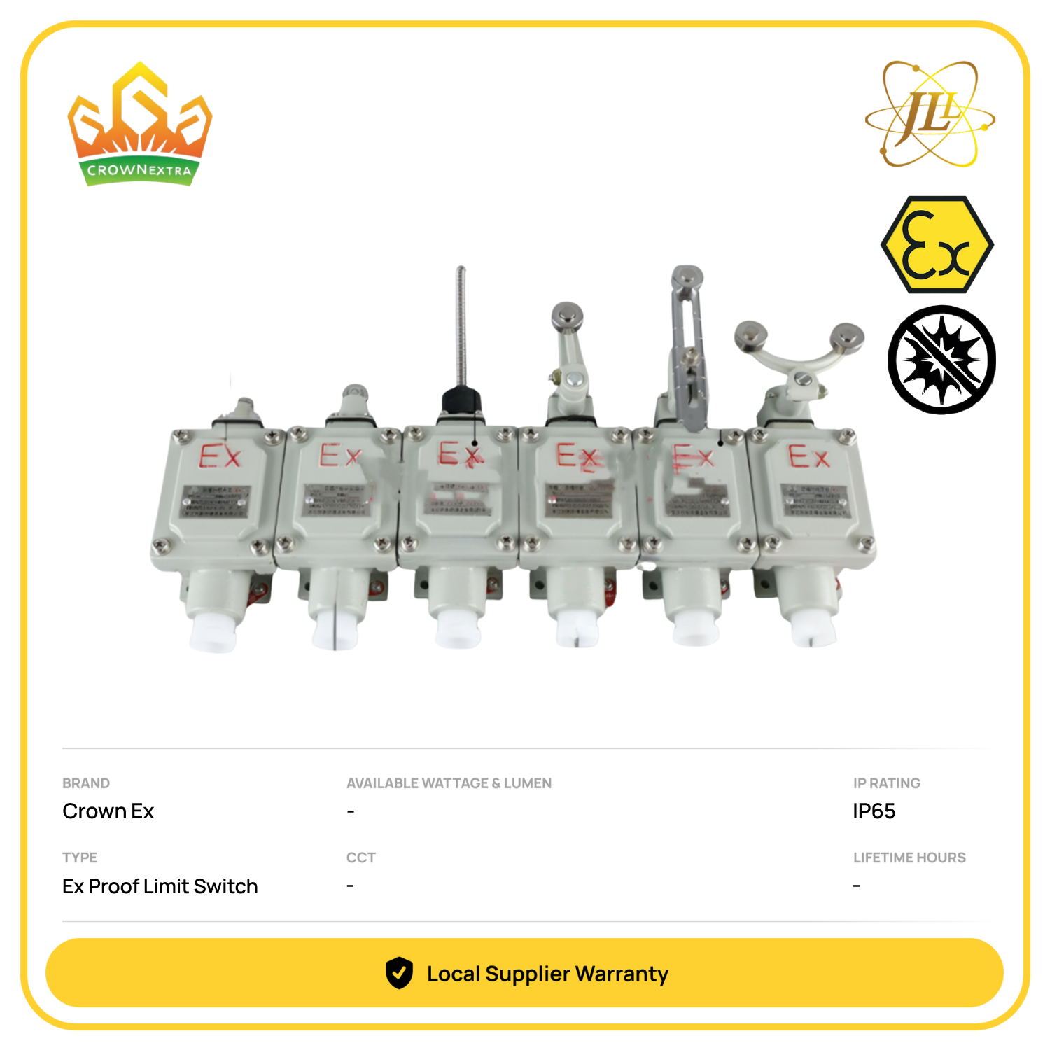 CROWN EX EXPLOSION PROOF HAZARDOUS FLAMEPROOF ANTI SPARK LIMIT SWITCH LX5 ZONE 1, 2 AND ZONE 21, 22